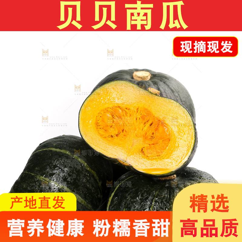 白底上放着的贝贝南瓜