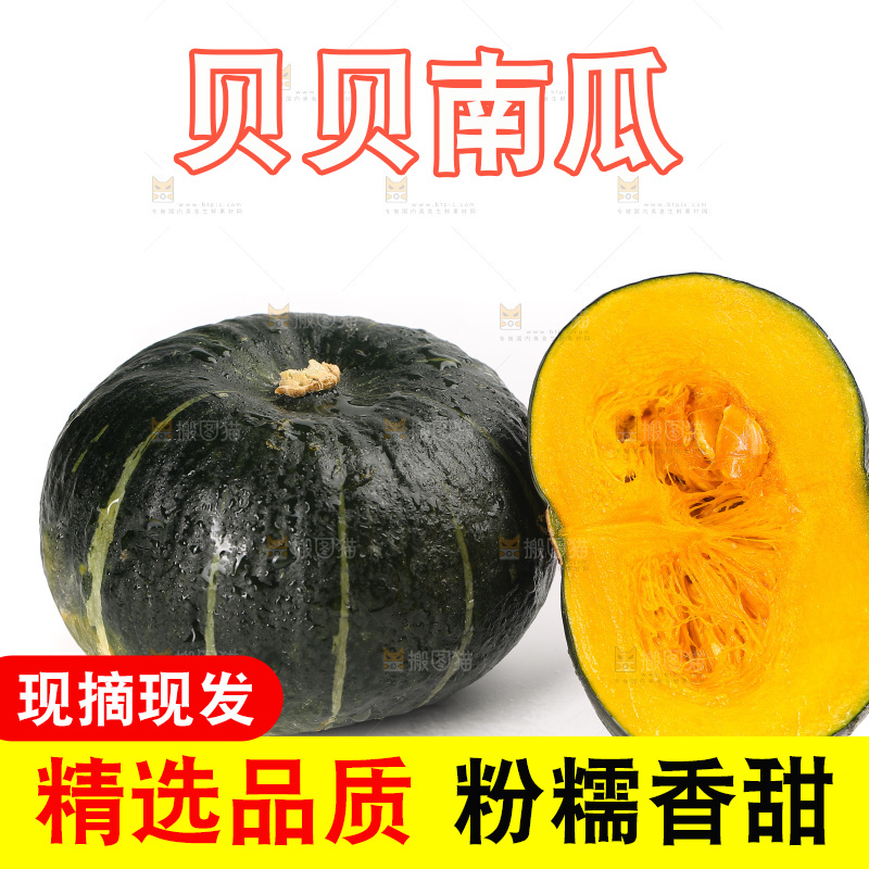白底上放着的贝贝南瓜