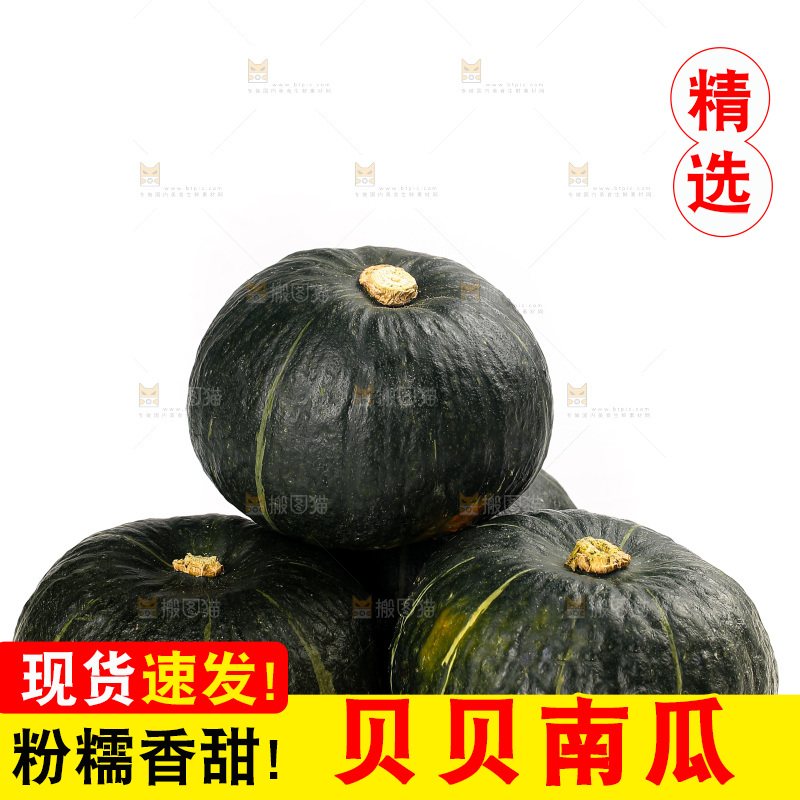 白底上放着的贝贝南瓜