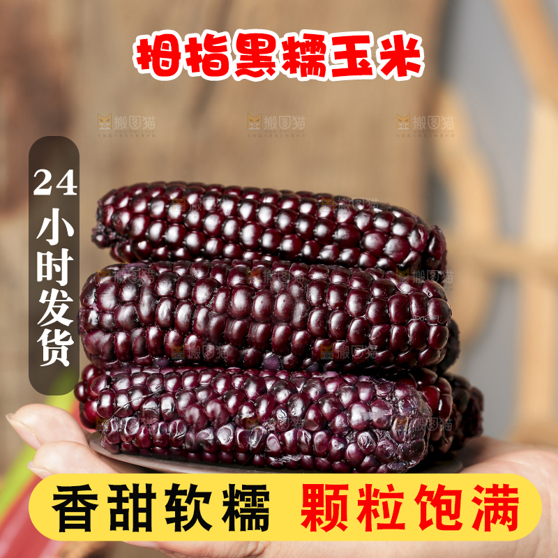 木底上的黑糯拇指玉米