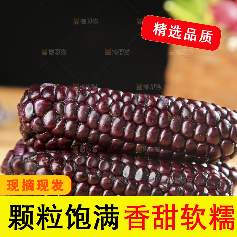 木底上的黑糯拇指玉米