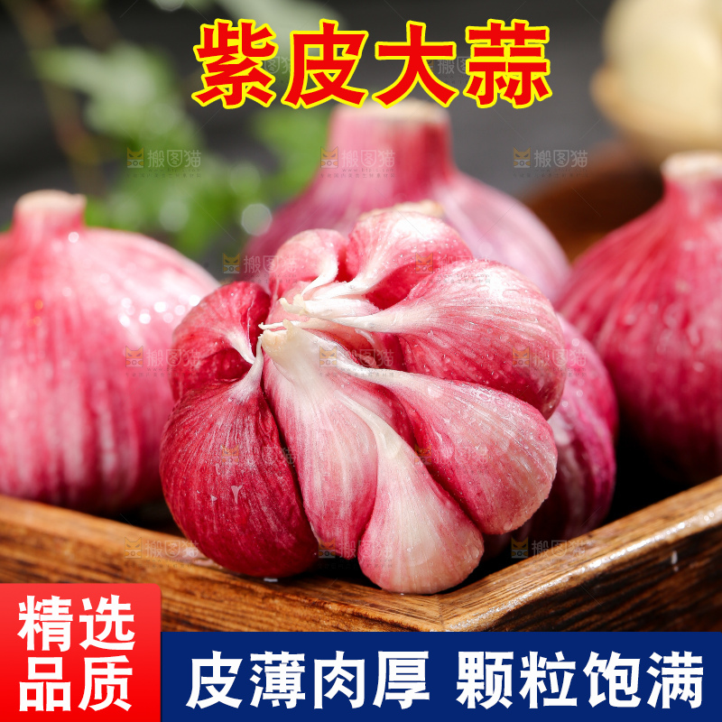 深底上的紫皮大蒜