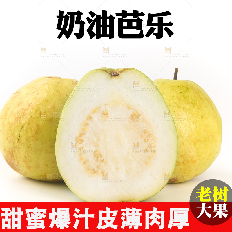 白底上的奶油芭乐