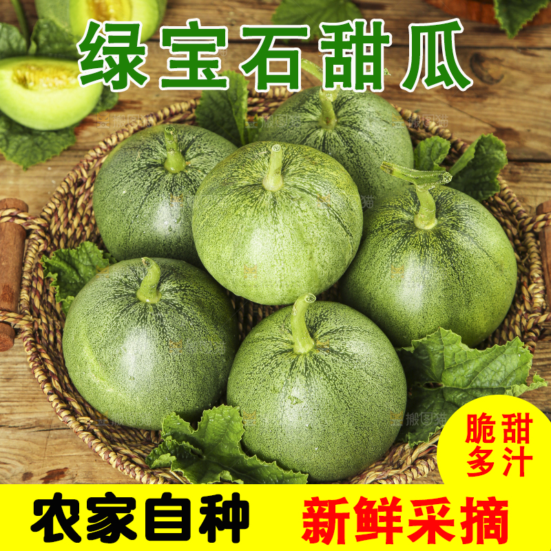 深底上的绿宝石甜瓜