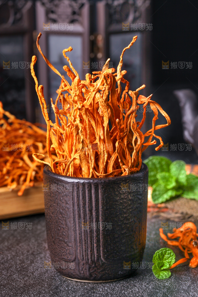 深底上的虫草花