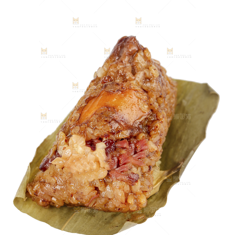 白底上的咸蛋黄肉粽