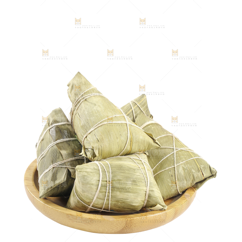 白底上的鲜肉粽