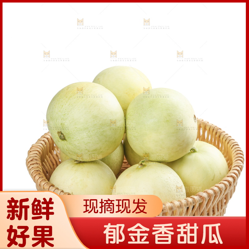 白底上的郁金香甜瓜
