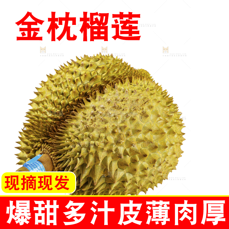 白底上的金枕榴莲
