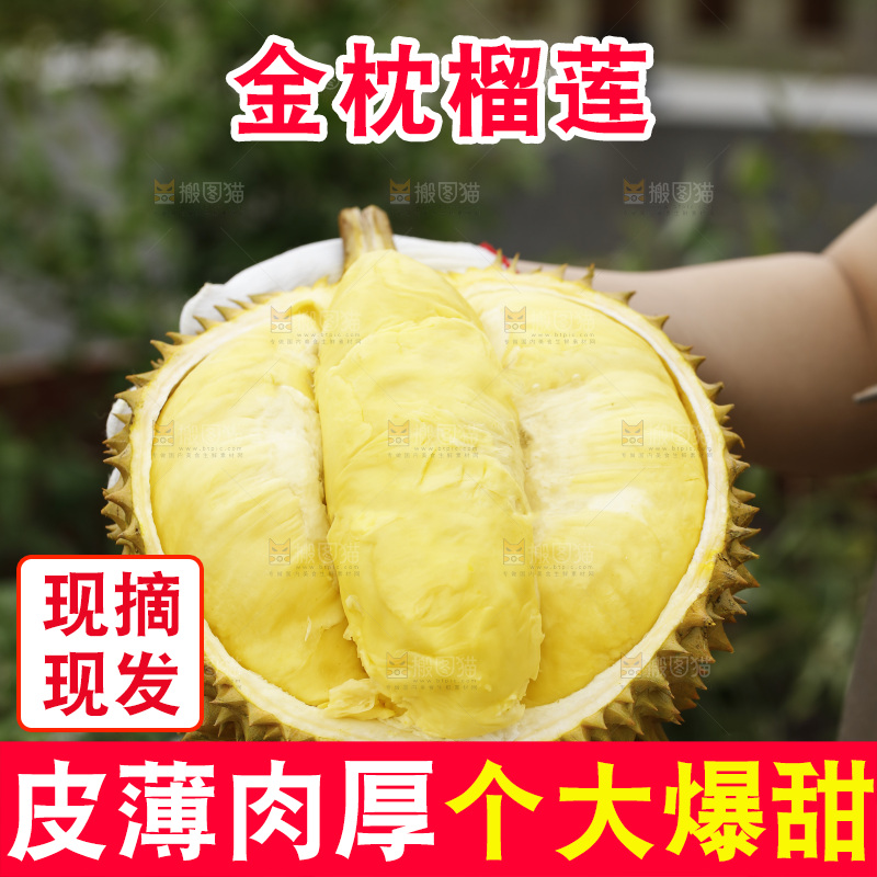 手里拿着金枕榴莲