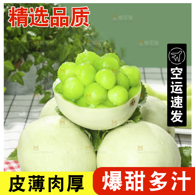 浅底上的玉菇甜瓜