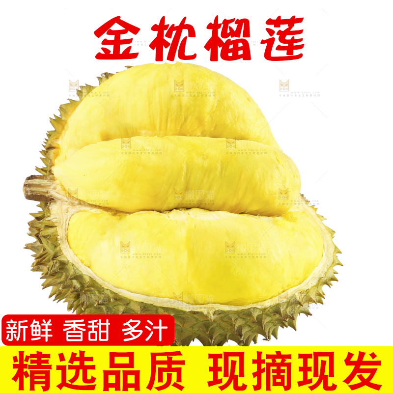 白底上的金枕榴莲
