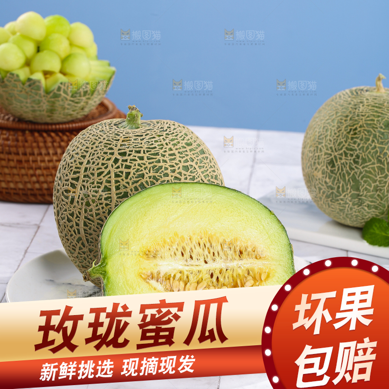 浅底上的玫珑蜜瓜