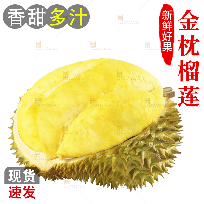 白底上的金枕榴莲