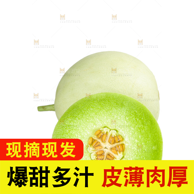 白底上的玉菇甜瓜