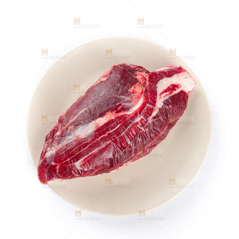 白底上的牛腱子
