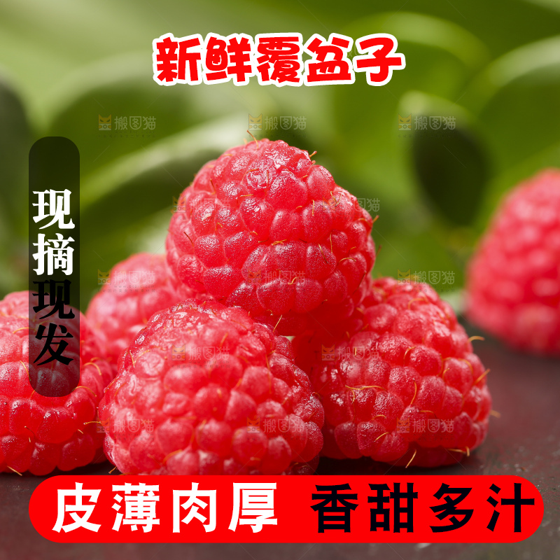 深底上的新鲜覆盆子