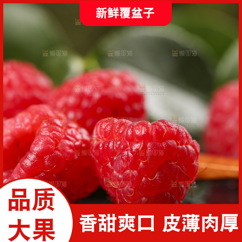 深底上的新鲜覆盆子