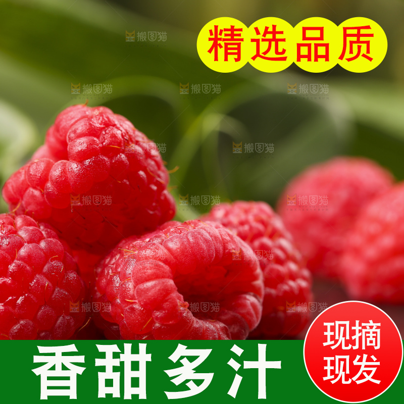 深底上的新鲜覆盆子
