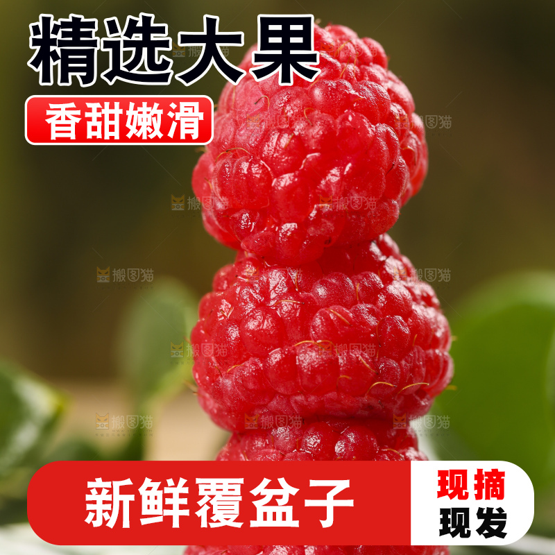 深底上的新鲜覆盆子