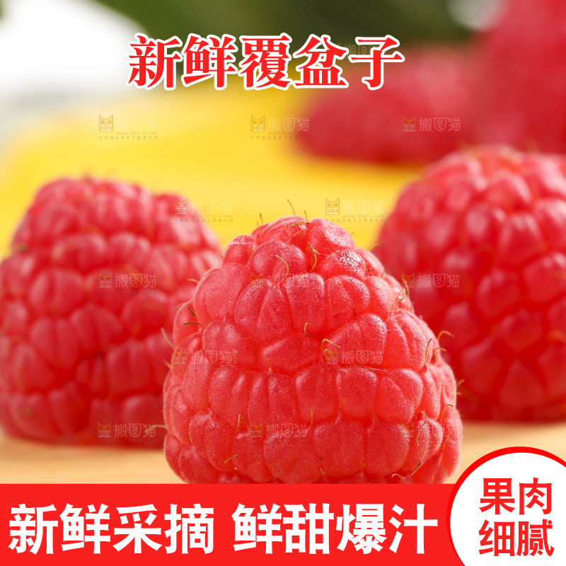 浅底上的新鲜覆盆子