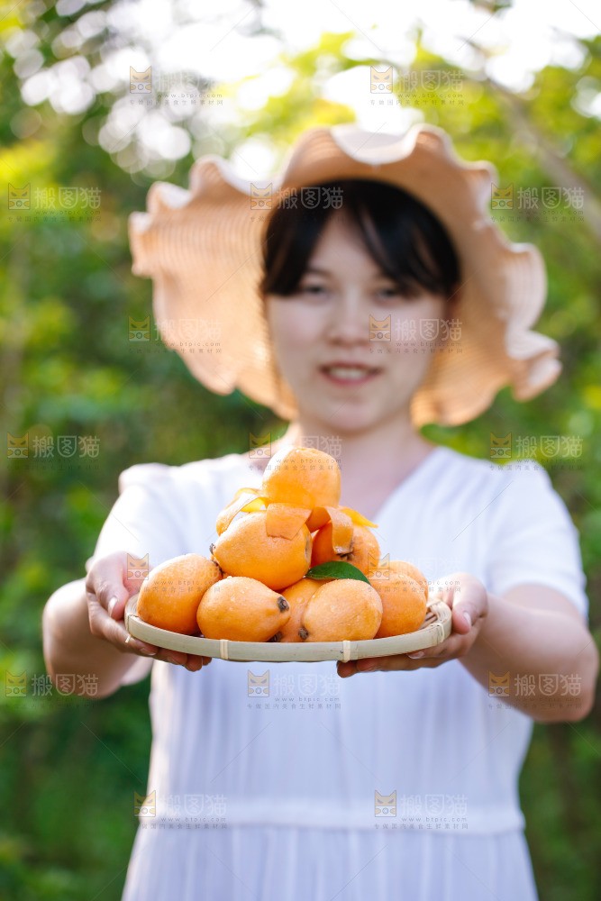手里拿着米易枇杷