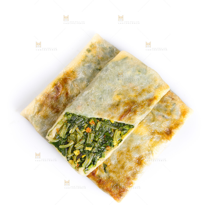 白底上的韭菜盒子