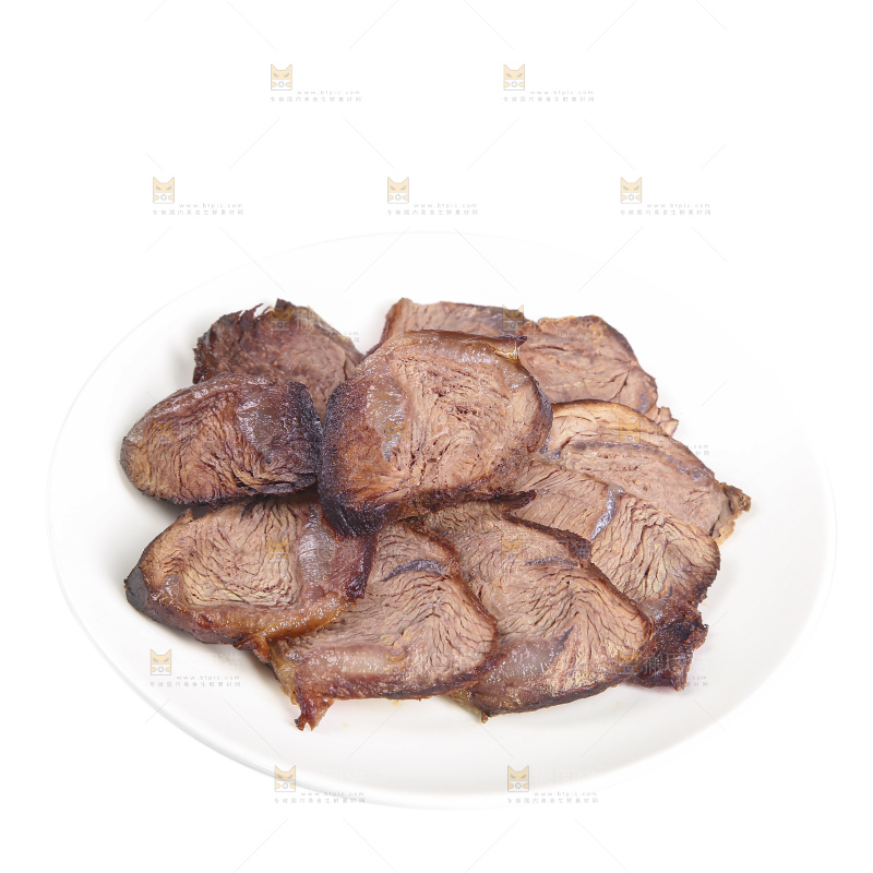 盘子里的卤牛肉