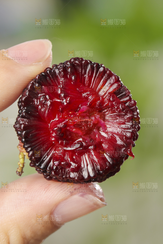 木底上的新鲜杨梅