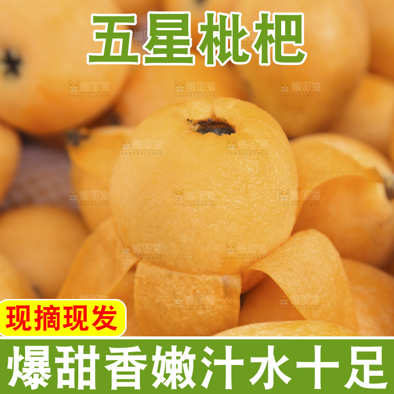 堆放着的新鲜枇杷