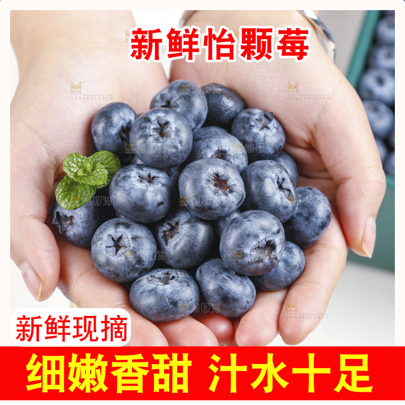 手里捧着蓝莓