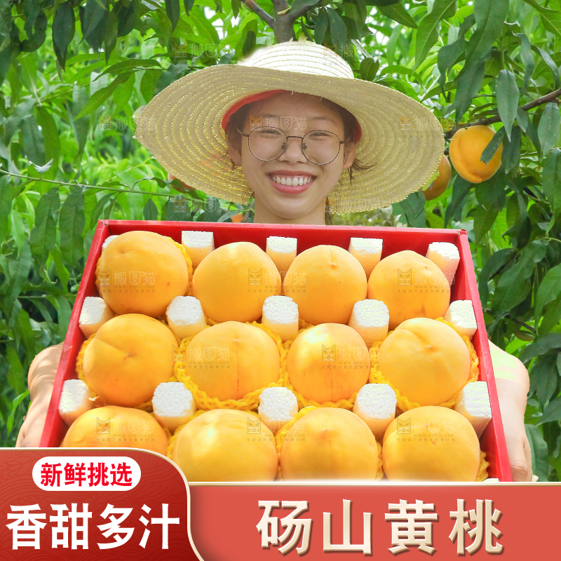 手里拿着黄毛桃