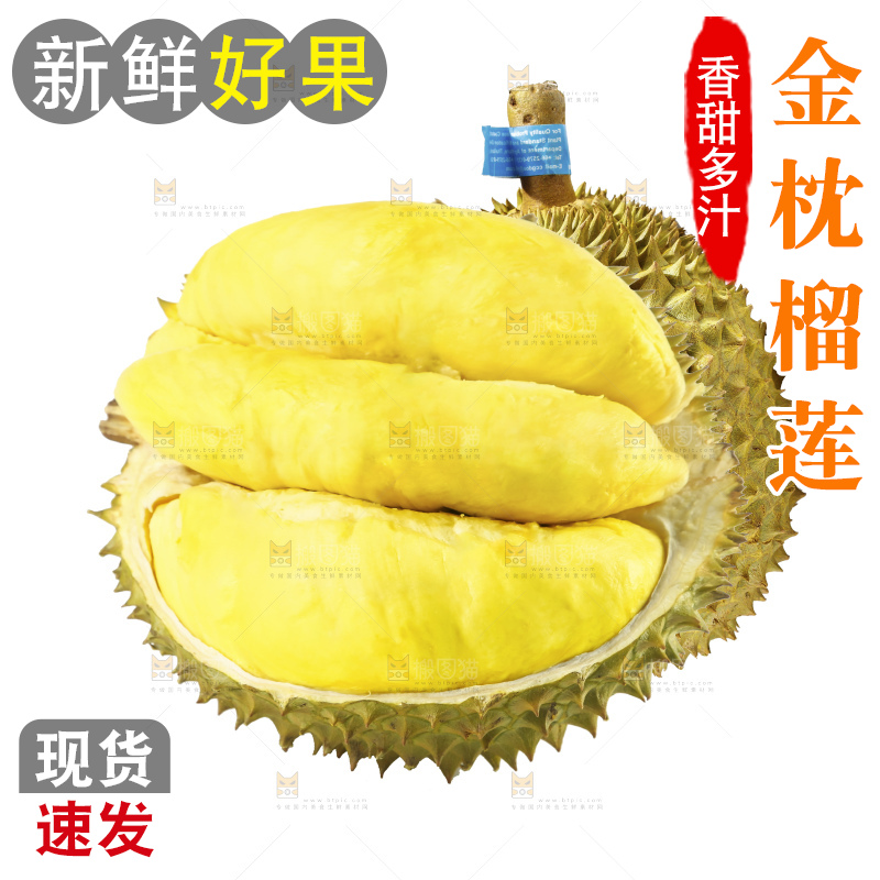 白底上的金枕榴莲
