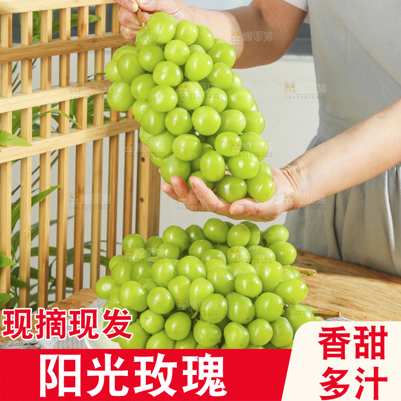 手里拿着阳光玫瑰