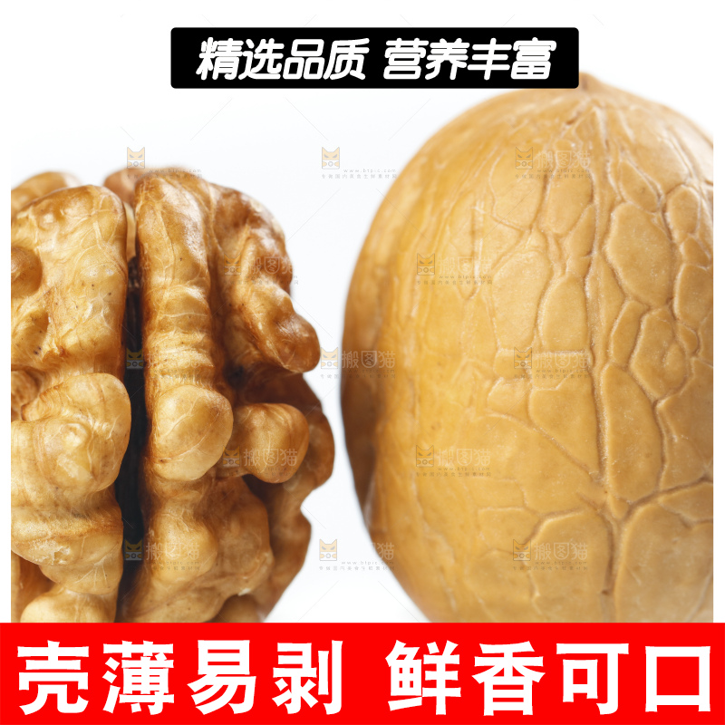 白底上的核桃仁