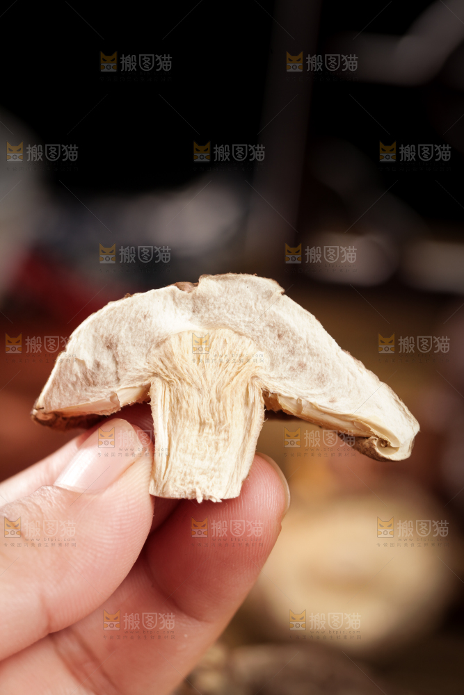 深底上的干香菇