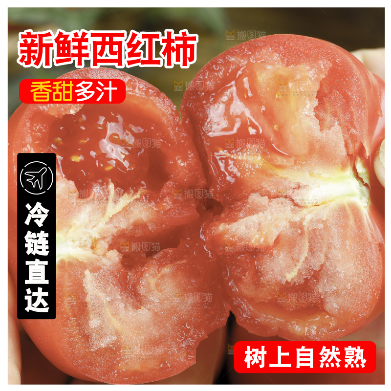 手里拿着沙瓤番茄