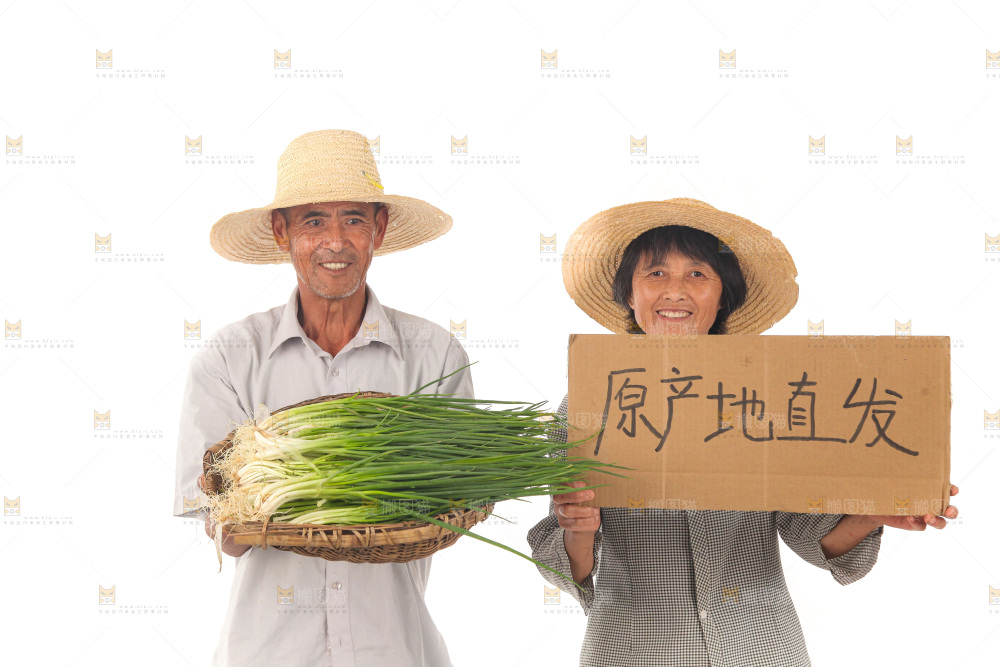 手里拿着新鲜小葱