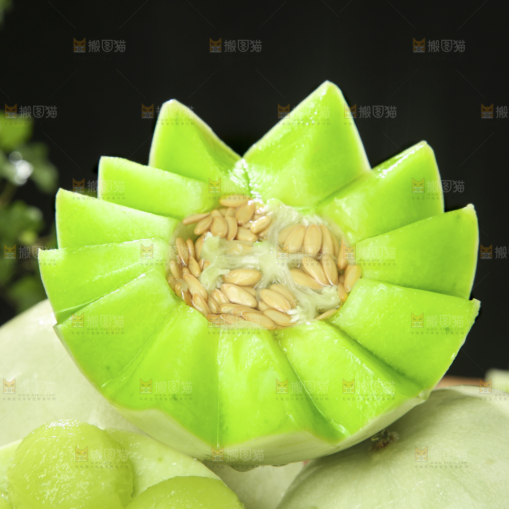深底上的玉菇甜瓜