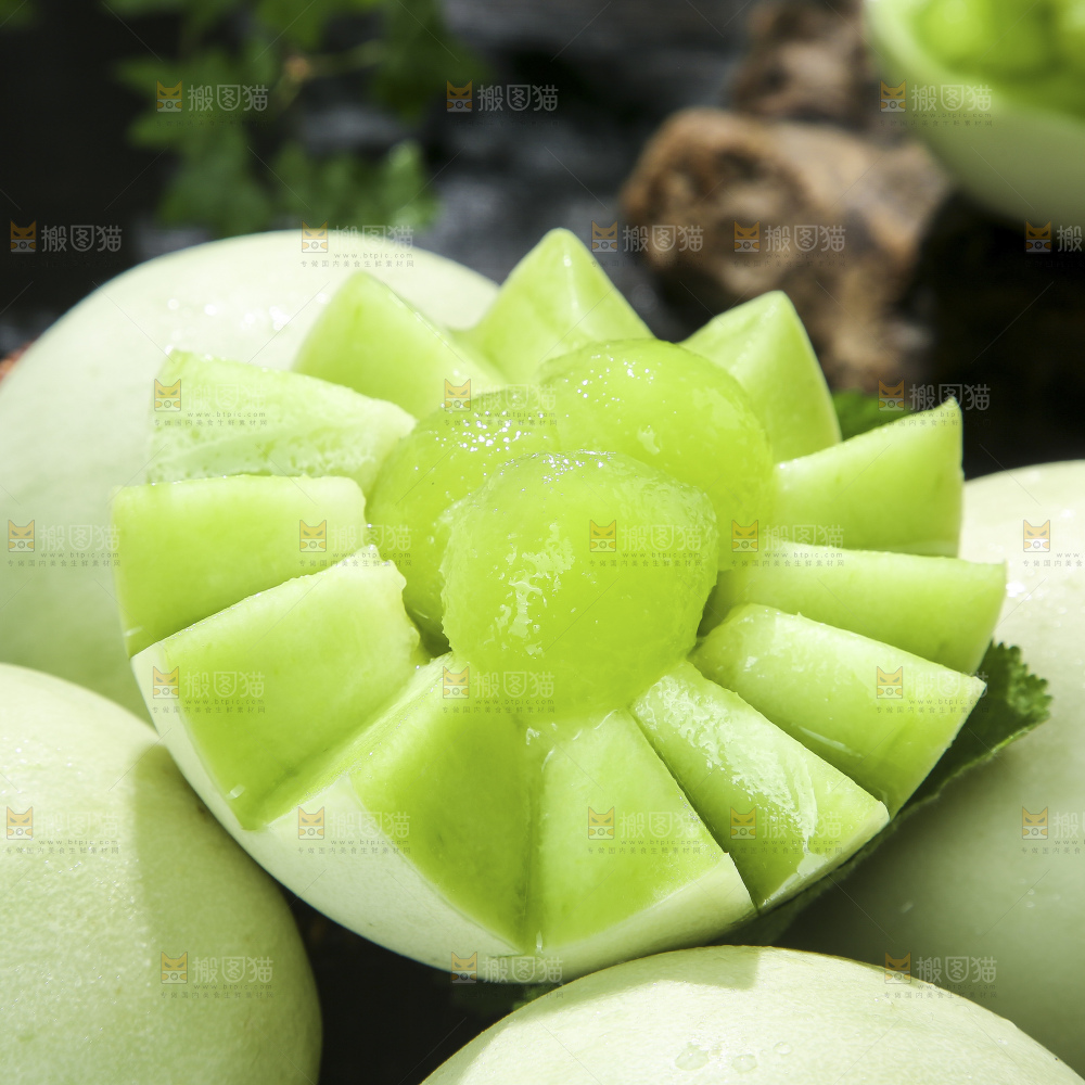 深底上的玉菇甜瓜