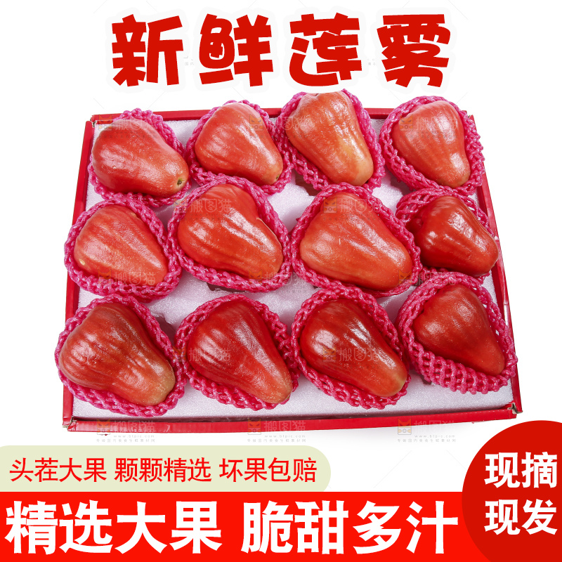 白底上的新鲜莲雾