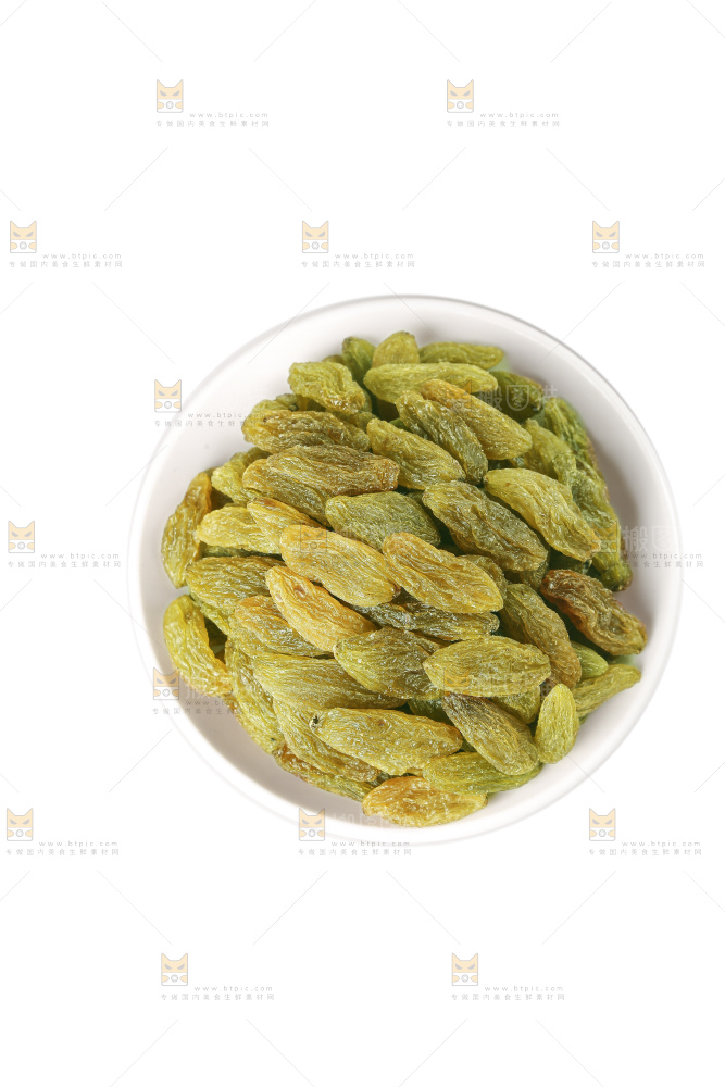 白底上的双色葡萄干