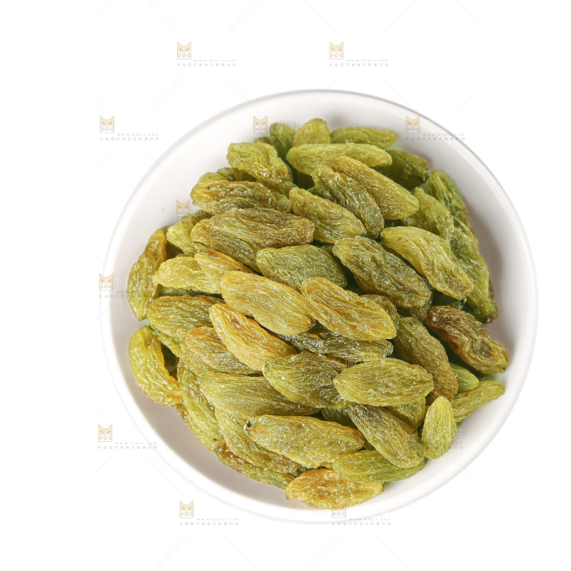 白底上的双色葡萄干