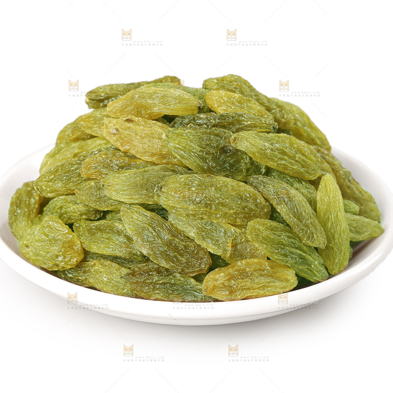 白底上的双色葡萄干