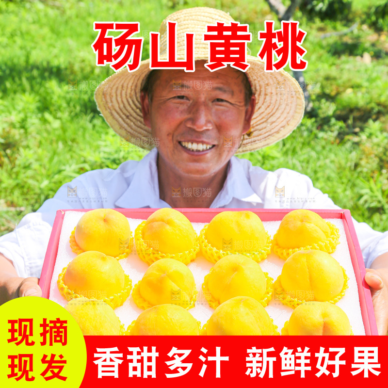 手里拿着黄毛桃