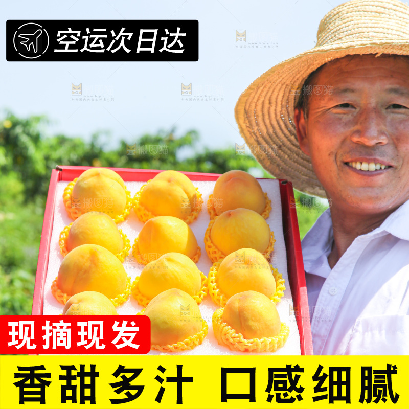 手里拿着黄毛桃