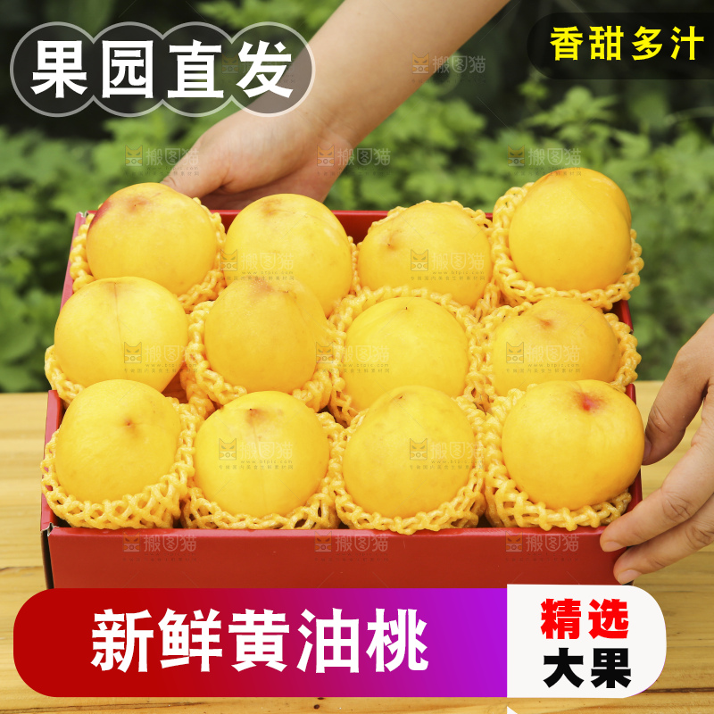 手里拿着黄油桃
