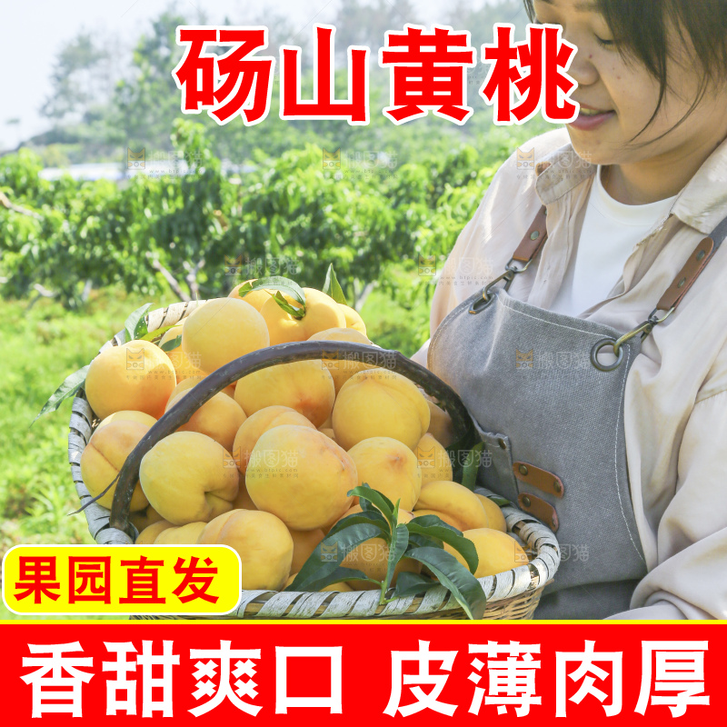手里拿着黄毛桃