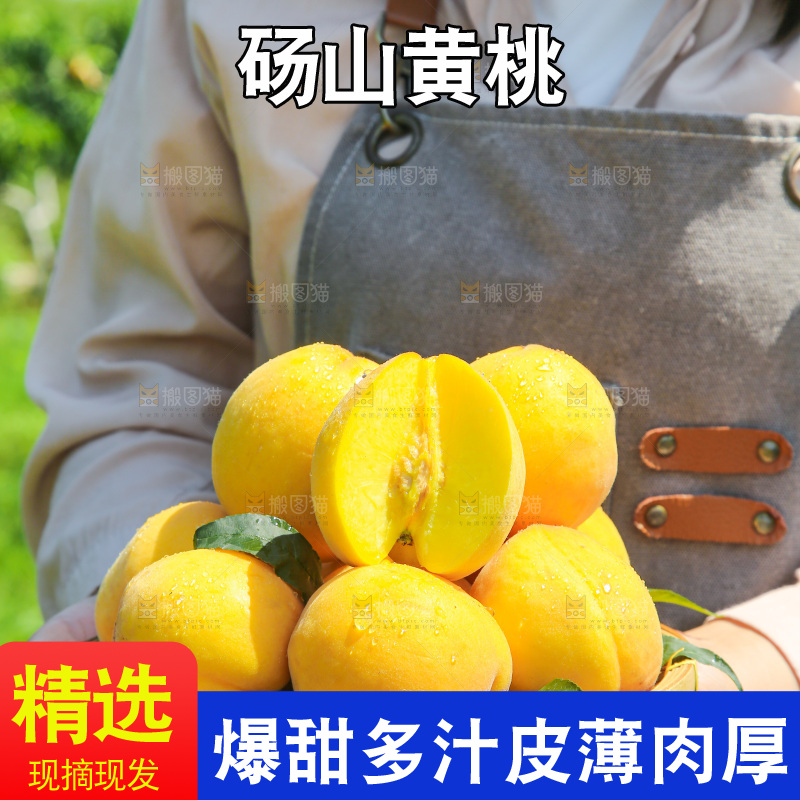 手里拿着黄毛桃