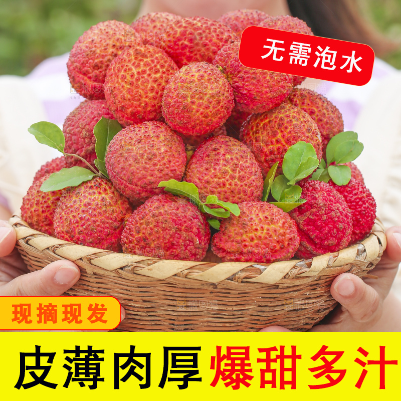 手里拿着无核荔枝